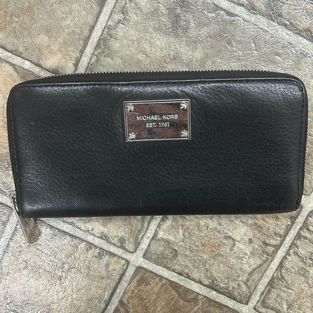 Michael Kors Continental Genuine Black Leather Wallet